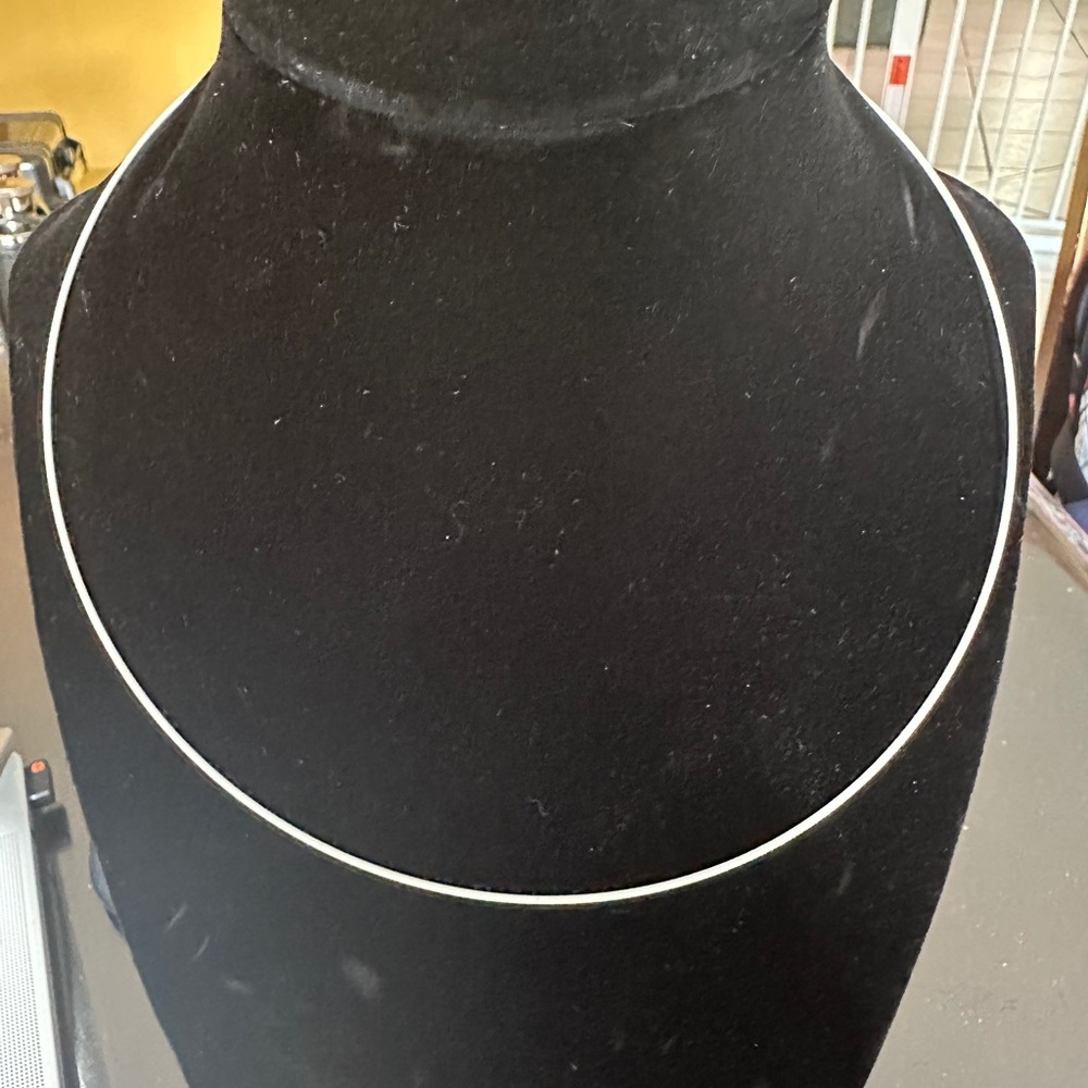 17.5 inch white wire omega necklace